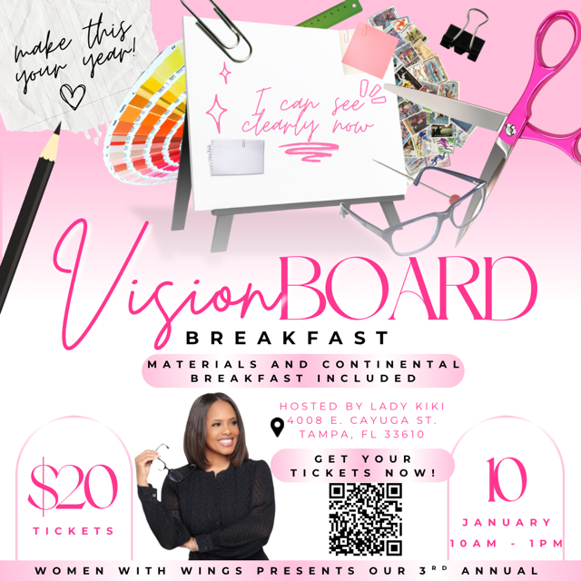 Women With Wings Presents Our 3rd Annual Vision Board Breakfast ~ I Can See Clearly Now